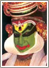 Painted face of a kathakali performer
