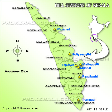 Kerala hill-stations Map