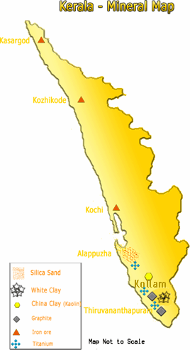 Minerals Map of Kerala