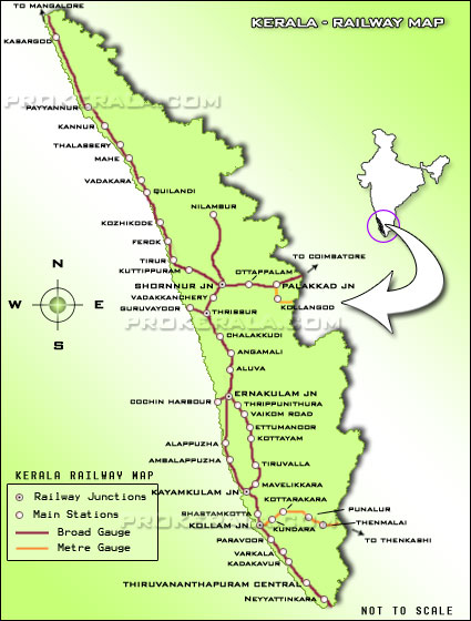 Kerala Railway Routes Map
