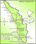 Railway map of Kerala, Railway network in Kerala, major railway stations, metre gauge and broad gauge railway lines in Kerala