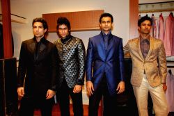 Models at Narendra Kumar Ahmed's Men's Collection launch, AZA.
