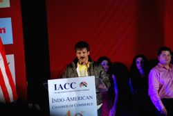 Vivek Oberoi promotes film Prince at Indo American Chamber of Commerce Corporate Awards at American Consulate lawns.