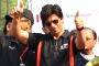 Bollywood star Shahrukh Khan at the Airtel Delhi Half Marathon, in New Delhi on Sunday.
