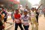 Participants at the Airtel Delhi Half Marathon,in New Delhi on Sunday.