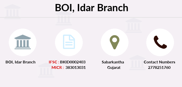 BOI Idar IFSC Code BKID0002403