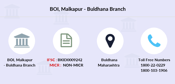 BOI Malkapur - Buldhana IFSC Code BKID0009242