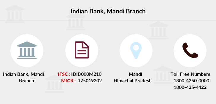Code Mandi Indian Bank Mandi IFSC Code IDIB000M210