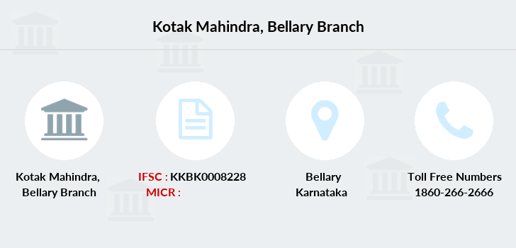 Kotak Mahindra Bellary IFSC Code KKBK0008228