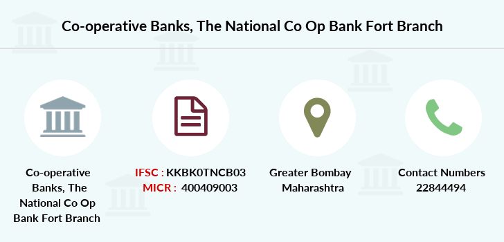 Co operative Banks The National Co Op Bank Fort IFSC Code KKBK0TNCB03