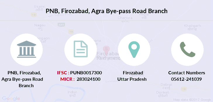 PNB Firozabad, Agra Bye-pass Road IFSC Code PUNB0017300
