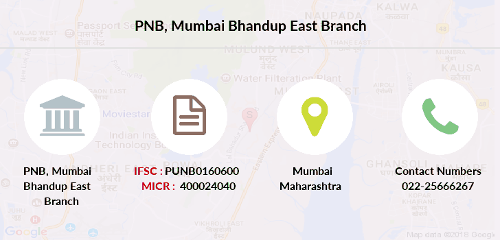 PNB Mumbai Bhandup East IFSC Code PUNB0160600