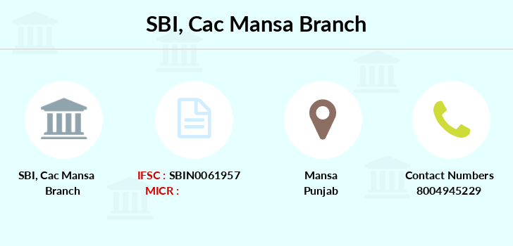 Mansa Pin Code SBI Cac Mansa IFSC Code SBIN0061957