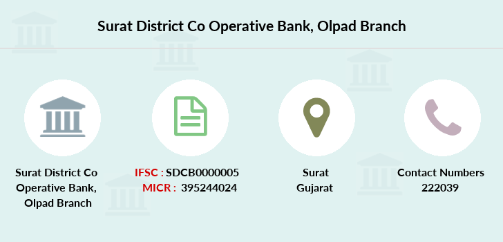 Surat District Co Operative Bank Olpad IFSC Code SDCB0000005