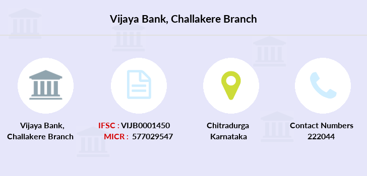 Vijaya Bank Challakere IFSC Code VIJB0001450