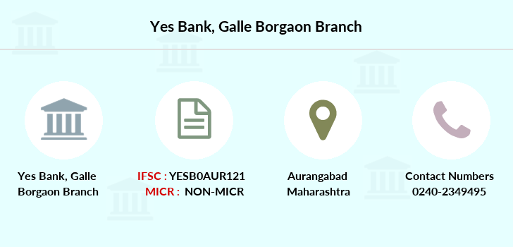 Yes Bank Galle Borgaon IFSC Code YESB0AUR121