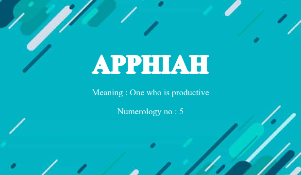 Apphiah Name Meaning