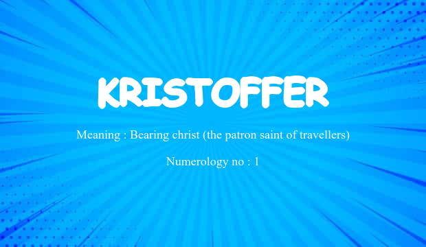 Kristoffer Name Meaning