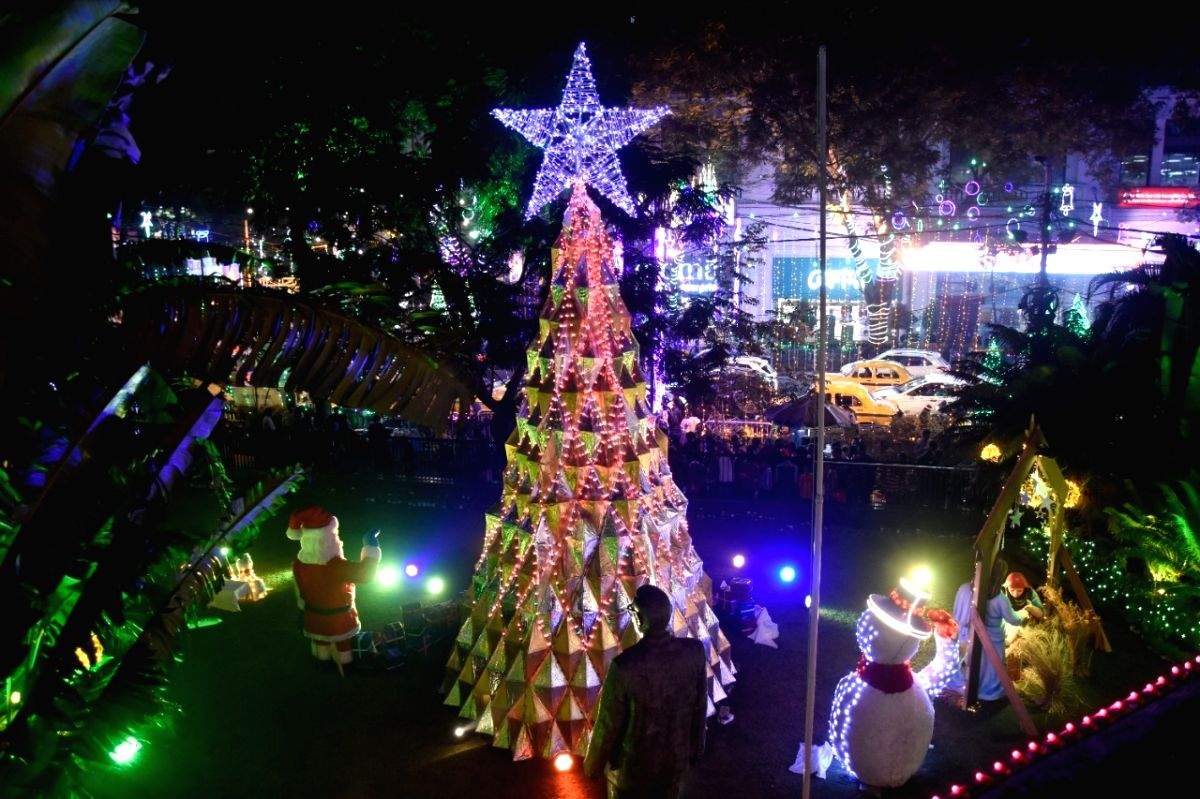 30-ft tall Christmas tree adds to year-end glitter of Park Street in Kolkata - Vimarsana News