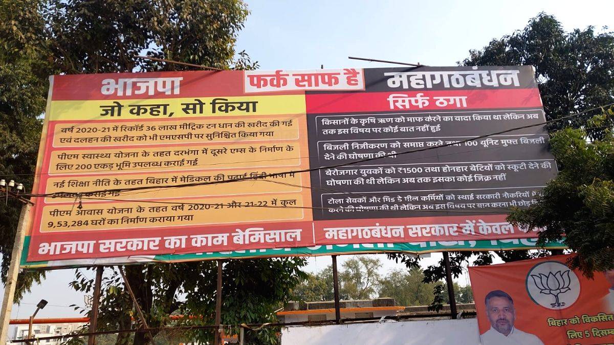 Poster war in Bihar: BJP compares its achievements with failures of Grand Alliance govt - Vimarsana News