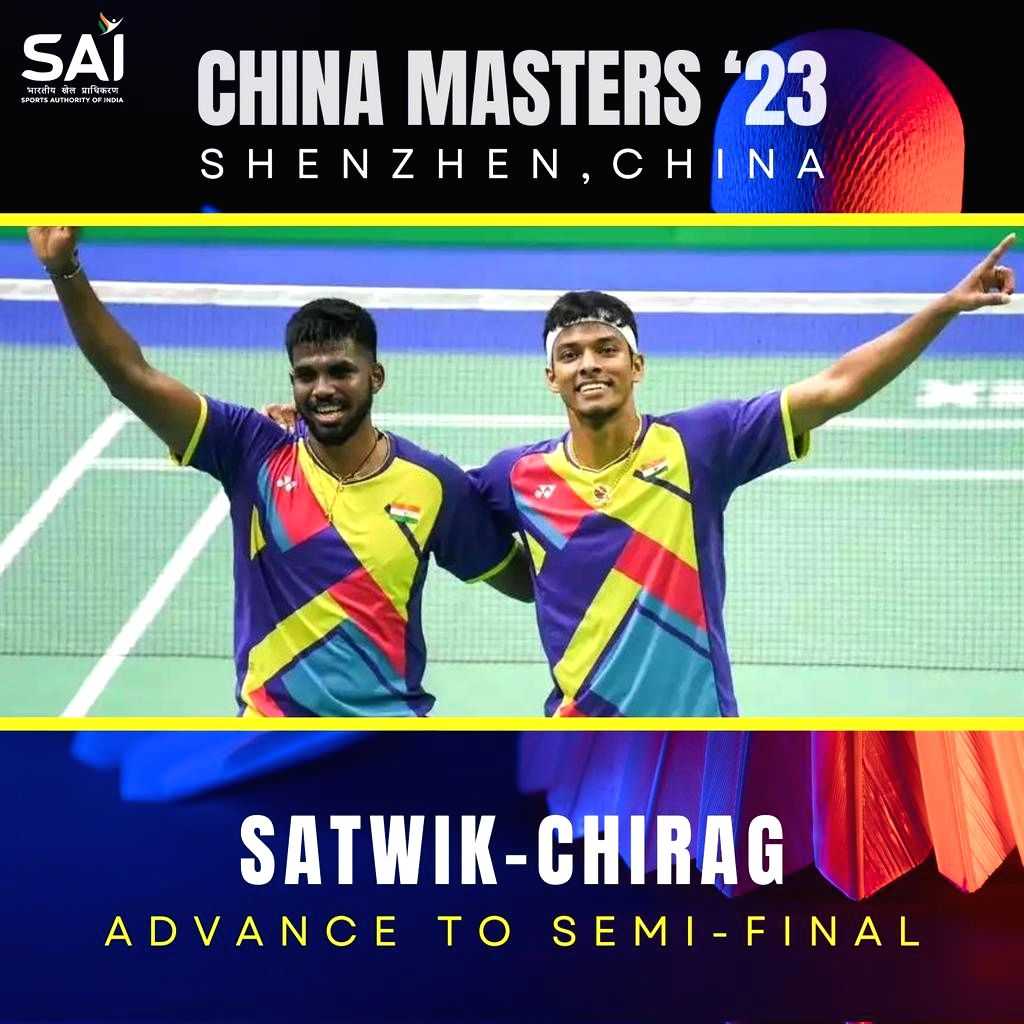 China Masters: Chirag-Satwik pair sail into semis - Vimarsana News