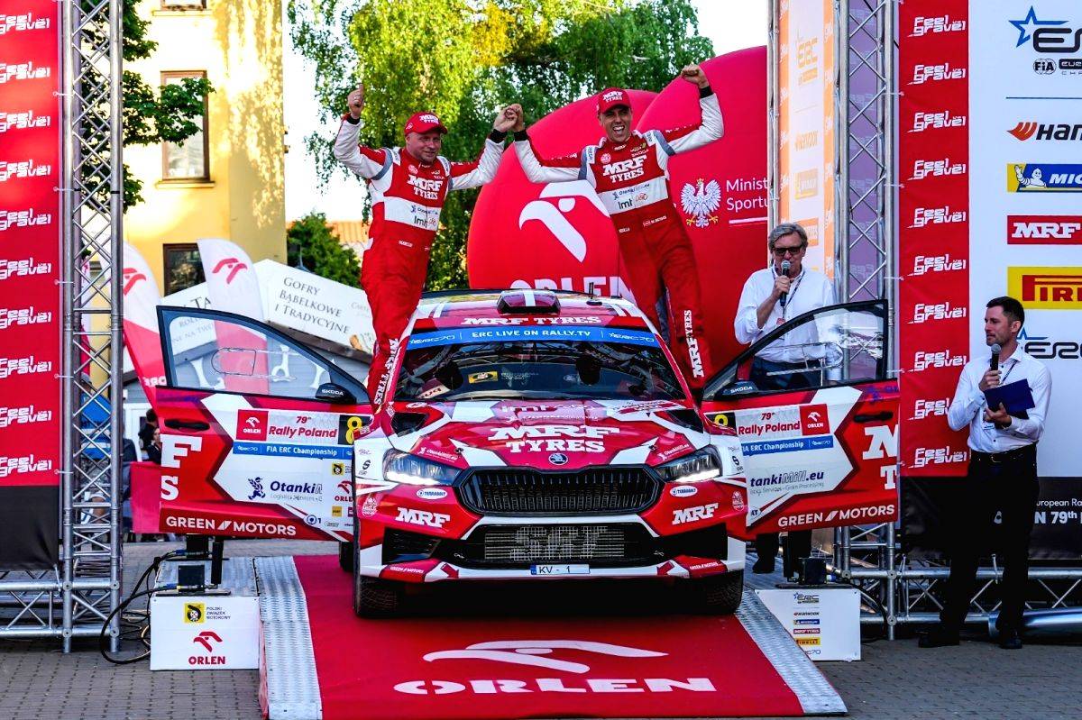 European Rally Championship: Team MRF Tyres takes victory in Rally Poland - Vimarsana News