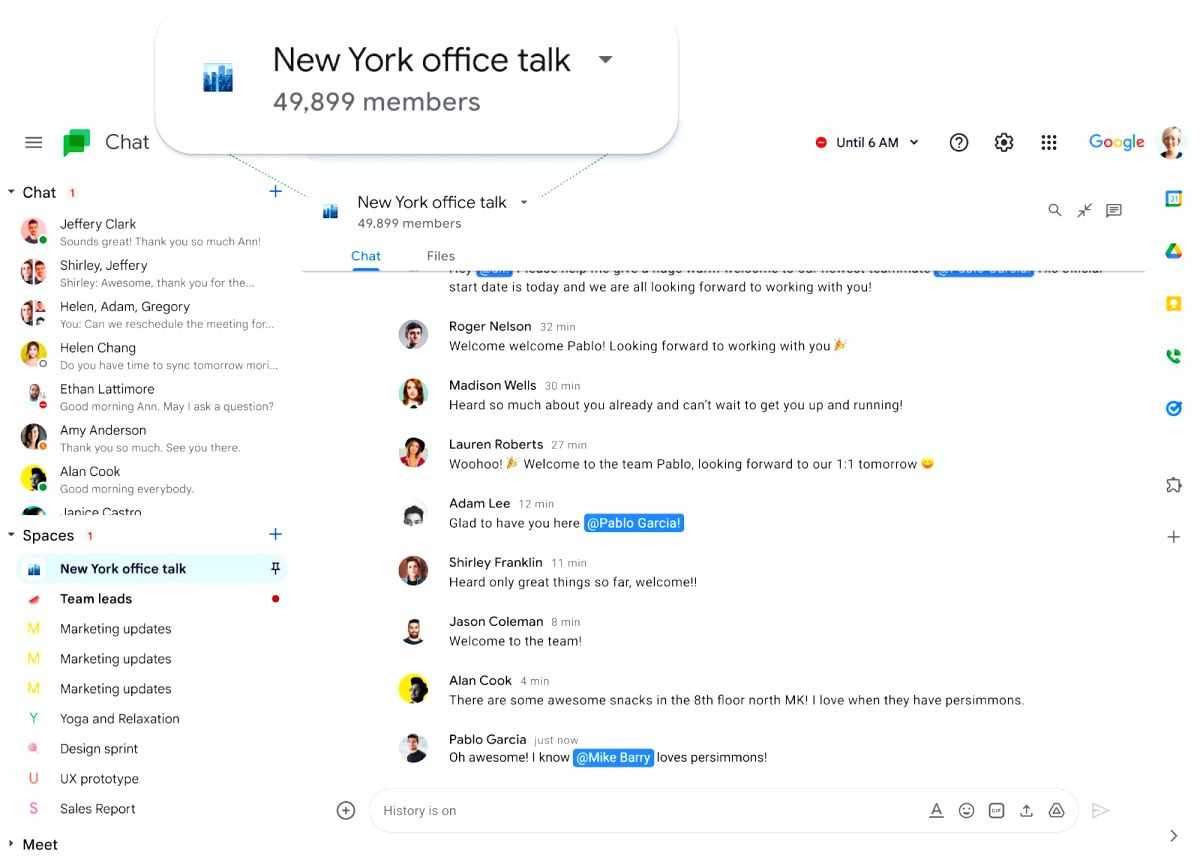 Google Chat spaces can now have up to 50K members - Vimarsana News