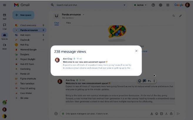 Google Chat to show view counts for messages in spaces - Vimarsana News