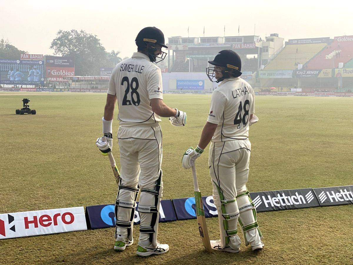 IND v NZ, First Test: Latham and Somerville keep India at bay with stubborn resistance - Vimarsana News