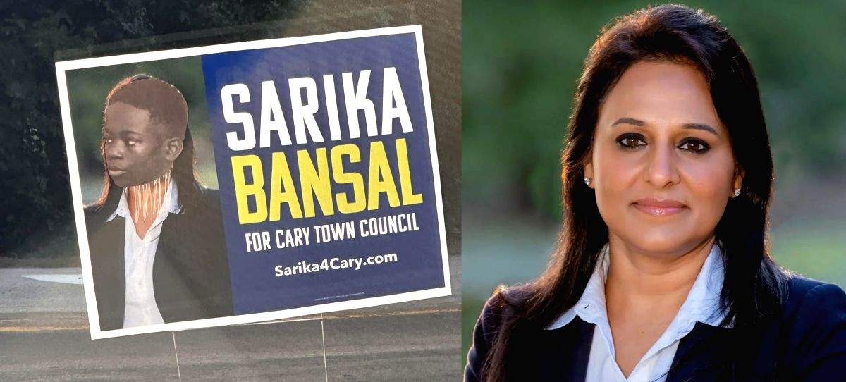 Indian-American town council candidate's campaign sign defaced - Vimarsana News