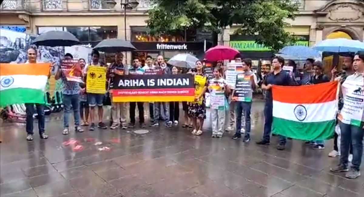 Indians in Germany hold peaceful protest calling for baby Ariha's repatriation - Vimarsana News