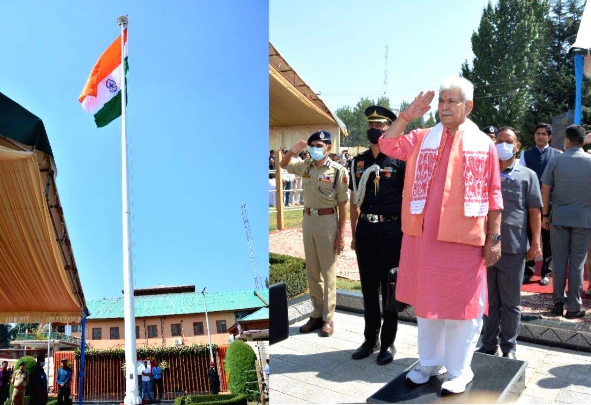 J&K L-G dedicates tricolour atop 120 ft flagpost to nation at Pulwama - Vimarsana News