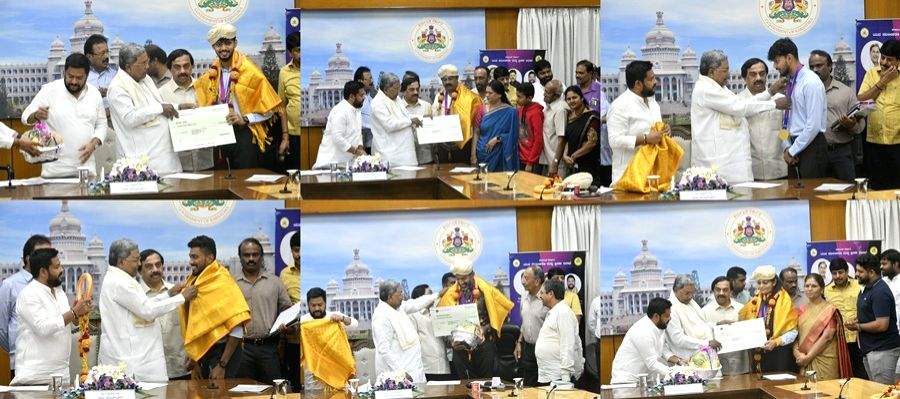 K'taka govt felicitates state Asian Games medalists with cash award - Vimarsana News