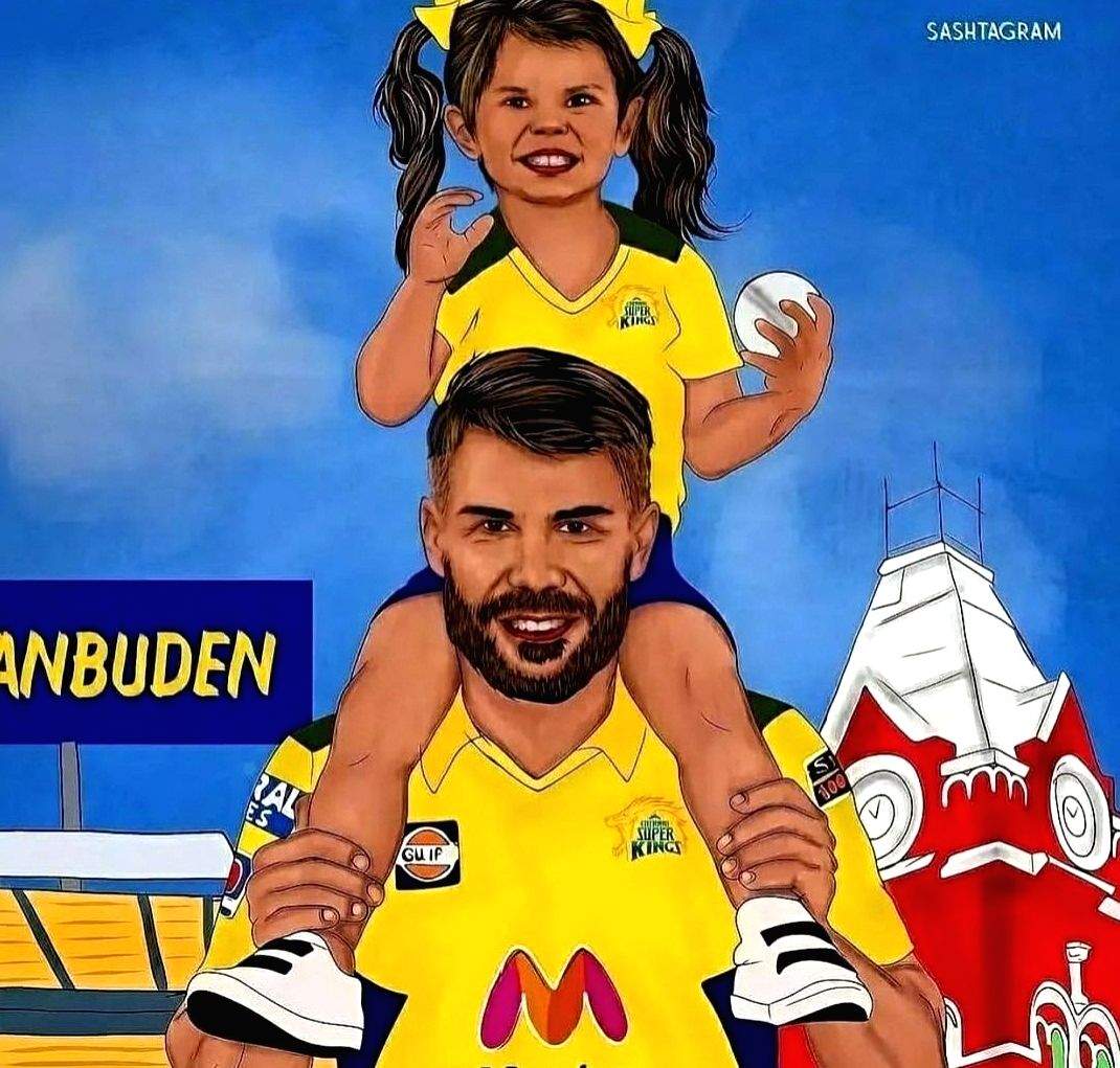 Little girl helps Warner make his choice on who he should support in IPL final. It's CSK! - Vimarsana News