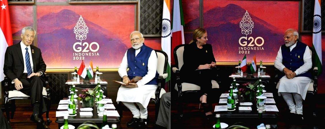 Modi meets S'pore, Italian PMs in Bali; invites them to India
