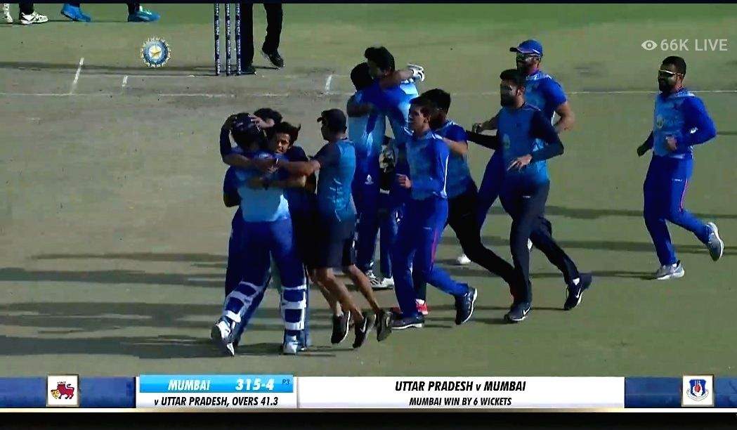 Mumbai thrash UP by 6 wkts, win 4th Vijay Hazare title (Ld) - Vimarsana News