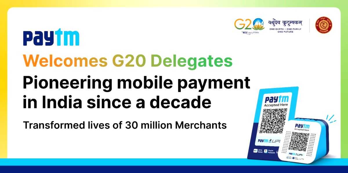 Paytm launches G20-theme QR Code, celebrates India's presidency - Vimarsana News