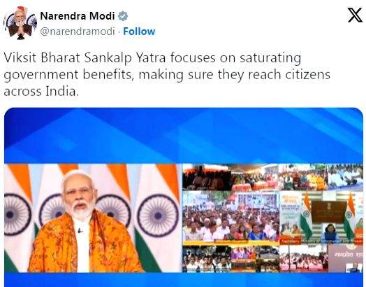 PM Modi interacts with beneficiaries of Viksit Bharat Sankalp Yatra - Vimarsana News