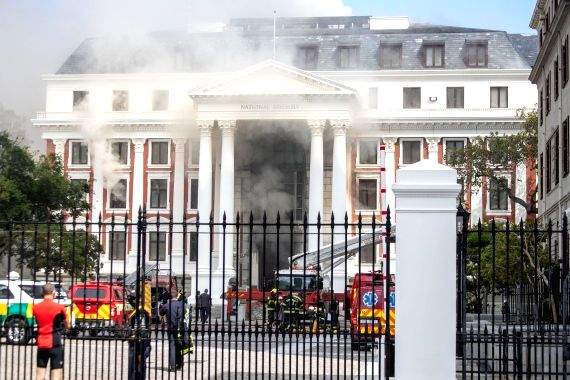 South Africa's Parliament fire flares up again - Vimarsana News