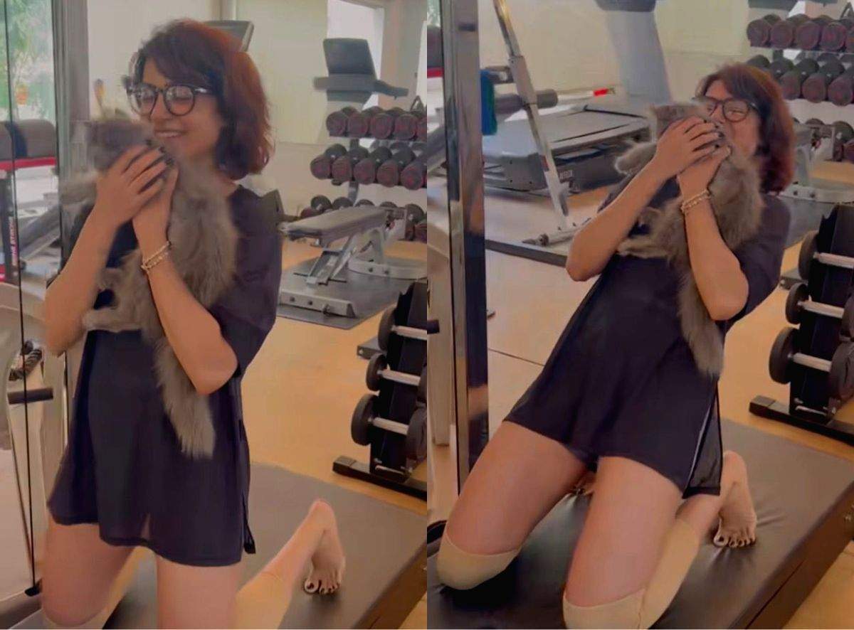 Samantha shells fitness goals as she drops cute workout video with her cat 'Gelato' - Vimarsana News