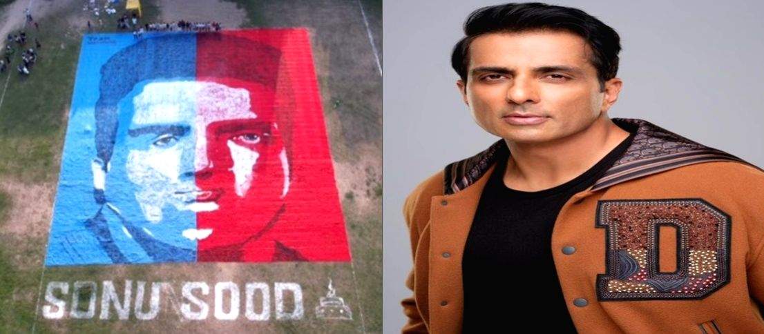 Sonu Sood gets huge pop art tribute spanning 1.17 lakh sq ft in Punjab - Vimarsana News