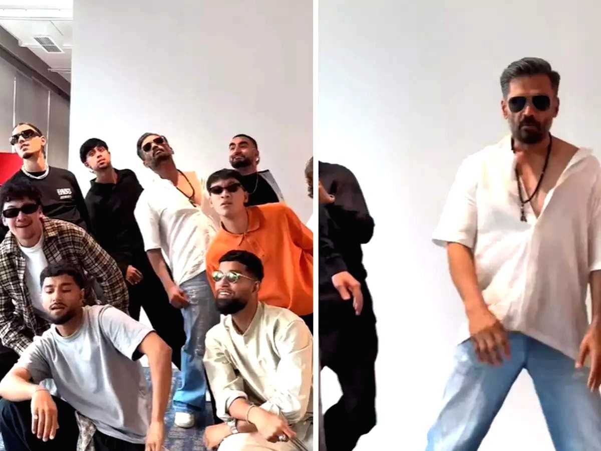 Suniel Shetty with Norwegian dance group on 'Aankhon Mein Base Ho Tum' - Vimarsana News
