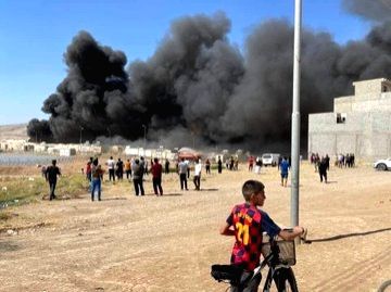Massive fire engulfs camp for displaced persons in Iraq - Vimarsana News