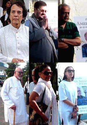 Dalip Tahil, Ila Arun, Zakir Hussain pay their last respects to Ameen Sayani - Vimarsana News