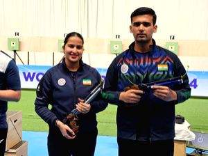ISSF World Cup 2024: Rhythm, Ujjwal win mixed team pistol gold - Vimarsana News