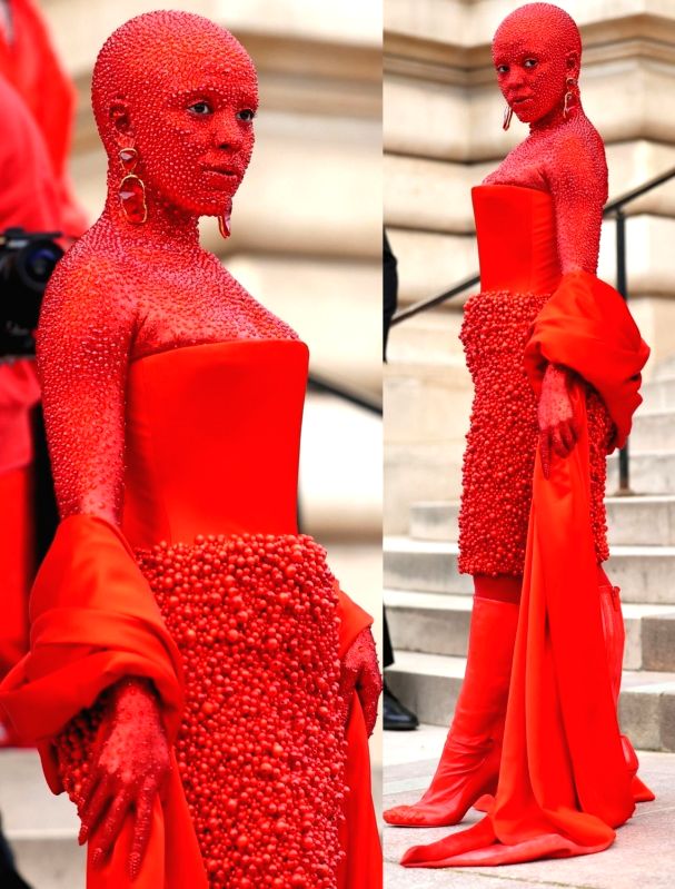 doja cat met gala red dress Doja Cat's Jeweled Entrance, Pomellato's New Ambassador