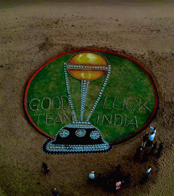 Sand artist Sudarsan Pattnaik wishes 'Team India' best of luck with sand sculpture - Vimarsana News