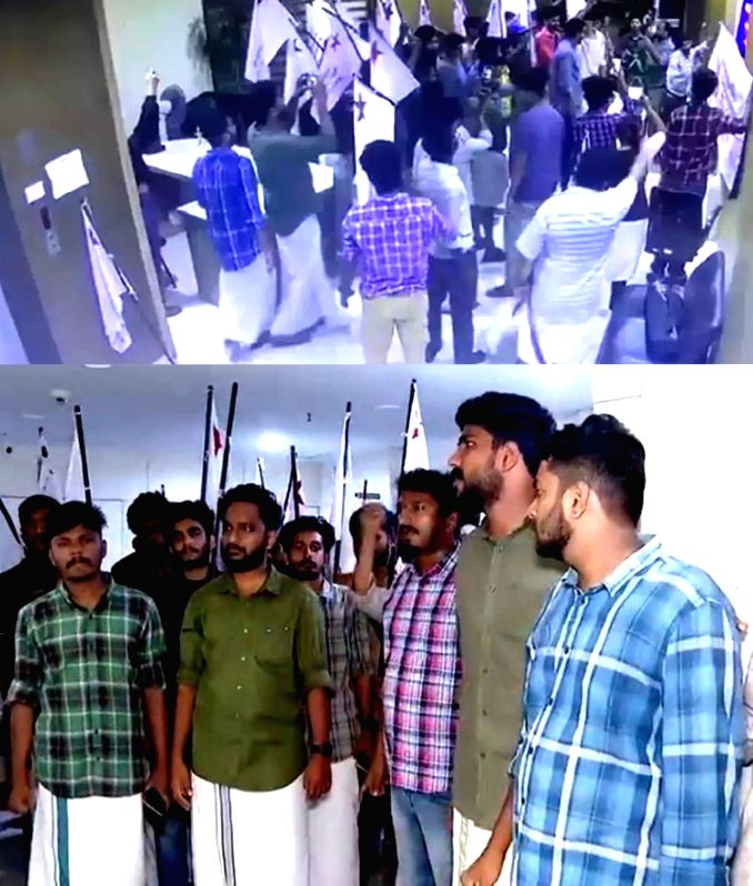 SFI activists barge into Asianet TV office, create ruckus - Vimarsana News