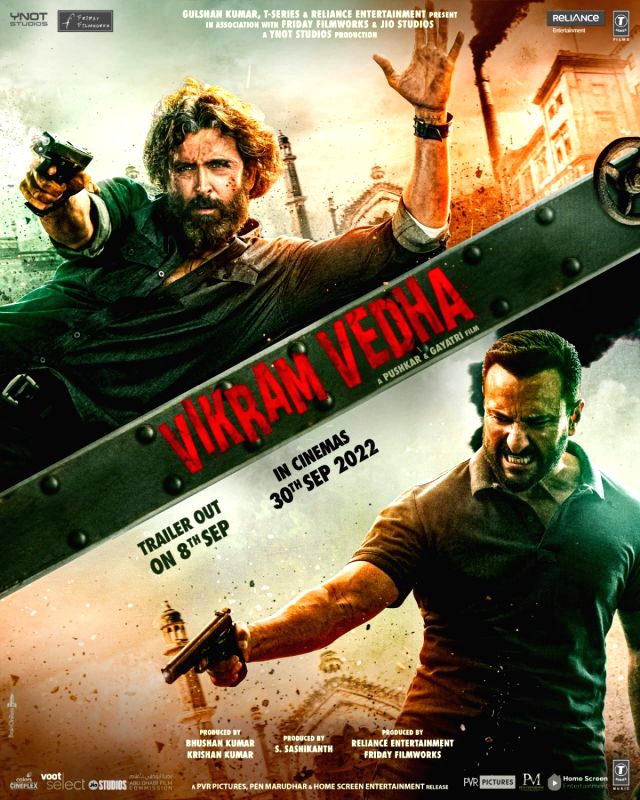 New 'Vikram Vedha' poster brings Hrithik, Saif in the same frame - Vimarsana News