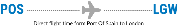 POS - LGW Flight Time | Flight Duration Piarco International Airport to ...